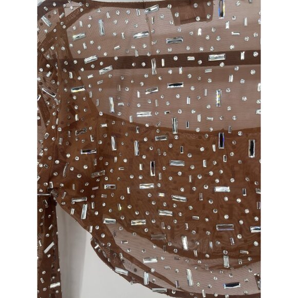 Oh Polly Guilia Long Sleeve Crop Thalassa v waist skirt embellished Set *Read* - Picture 6 of 8